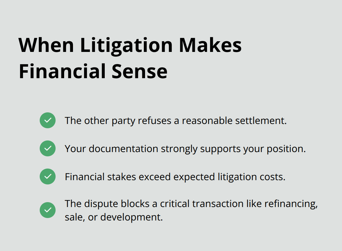Checklist to decide if commercial real estate litigation is justified