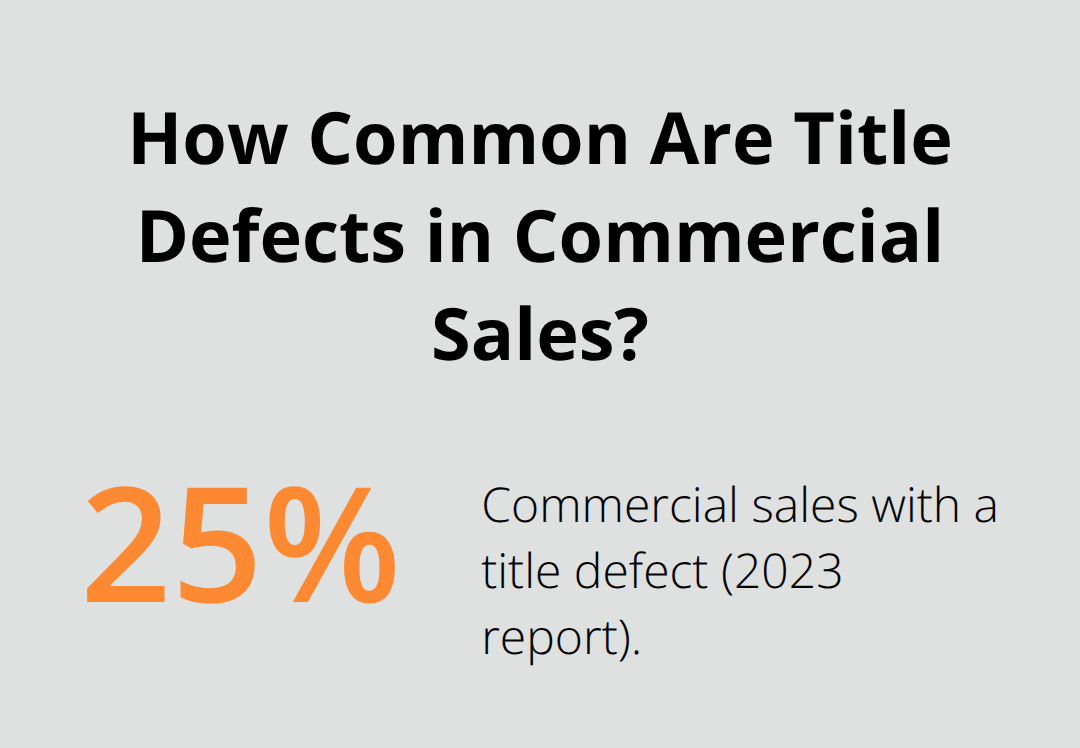 Infographic showing that 25% of commercial sales encounter a title defect. - Commercial title disputes