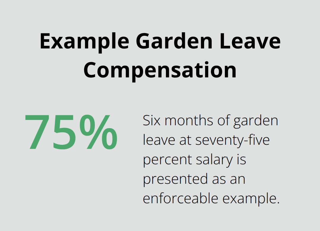 Illustration of a 75% salary garden leave example in California - Noncompete enforceability California