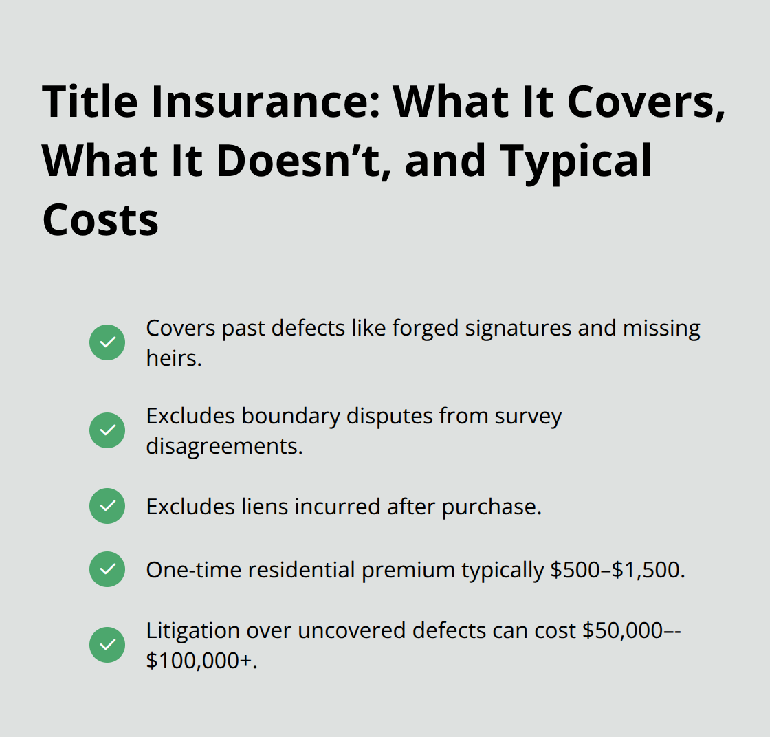 Coverage versus exclusions of title insurance and how costs compare to litigation in Orange County - Real estate title litigation